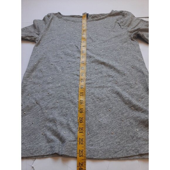 J. Crew Gray Long Sleeve metal Studded Shirt Size M Casual Preppy Classic Office - Picture 8 of 9
